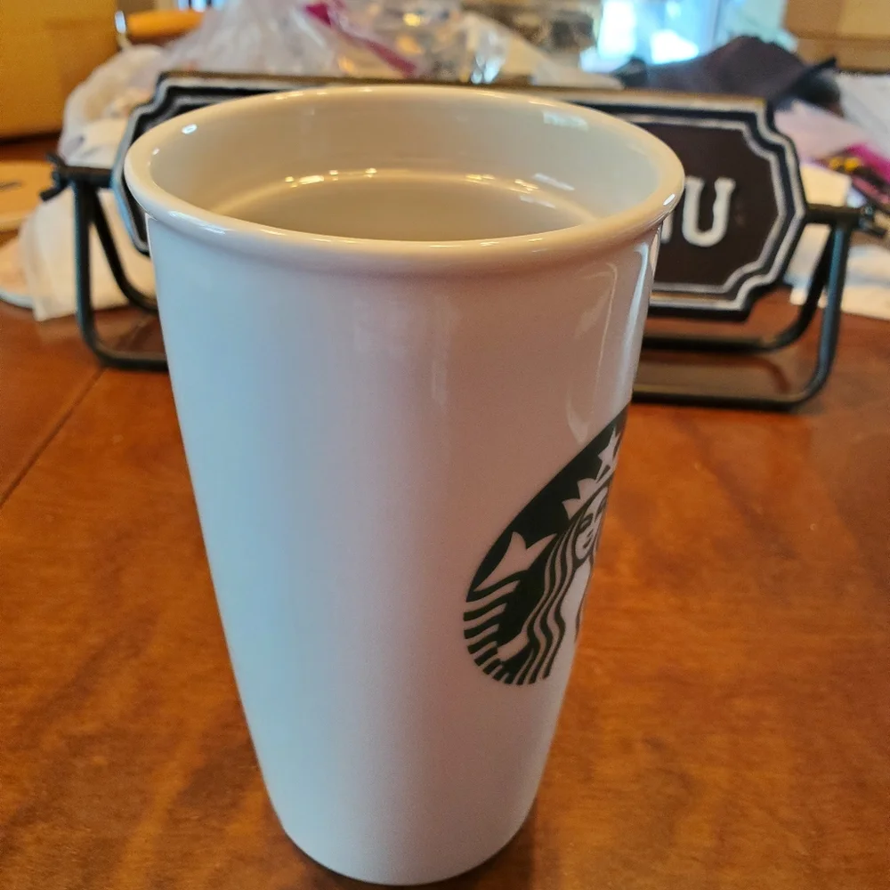 Starbucks White Classic Logo 10oz Ceramic Tumbler